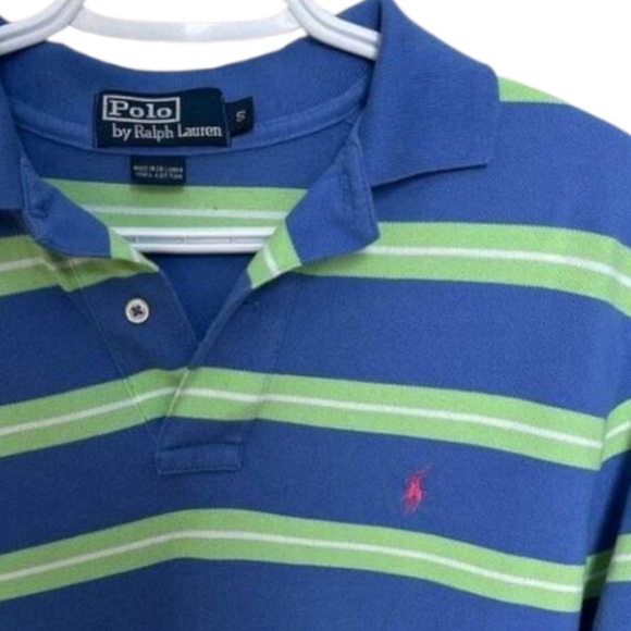 NWOT Ralph Lauren Polo Shirt in Blue and Lime - Picture 3 of 3